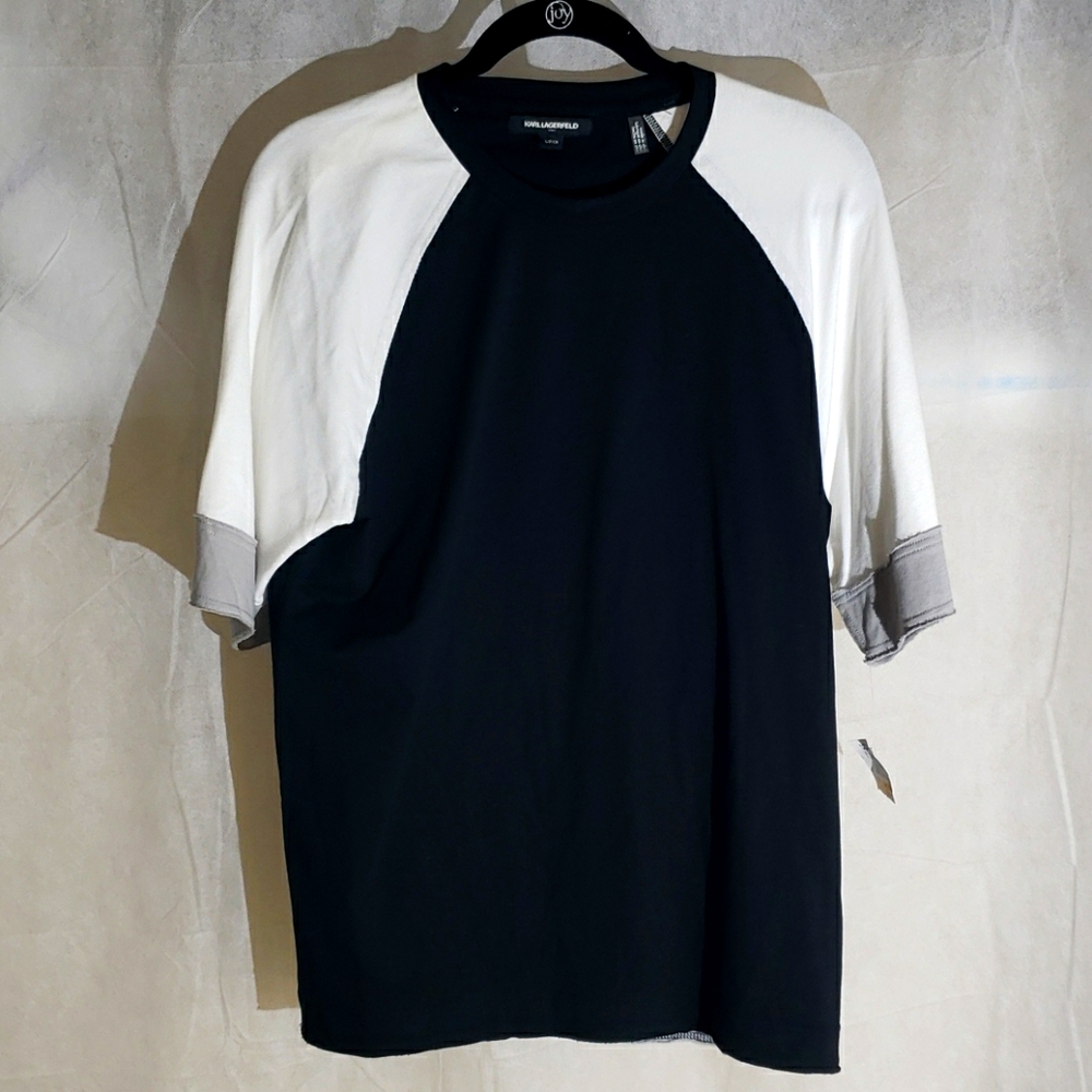NWT Mens Karl Lagerfeld Short Sleeve Cotton Shirt